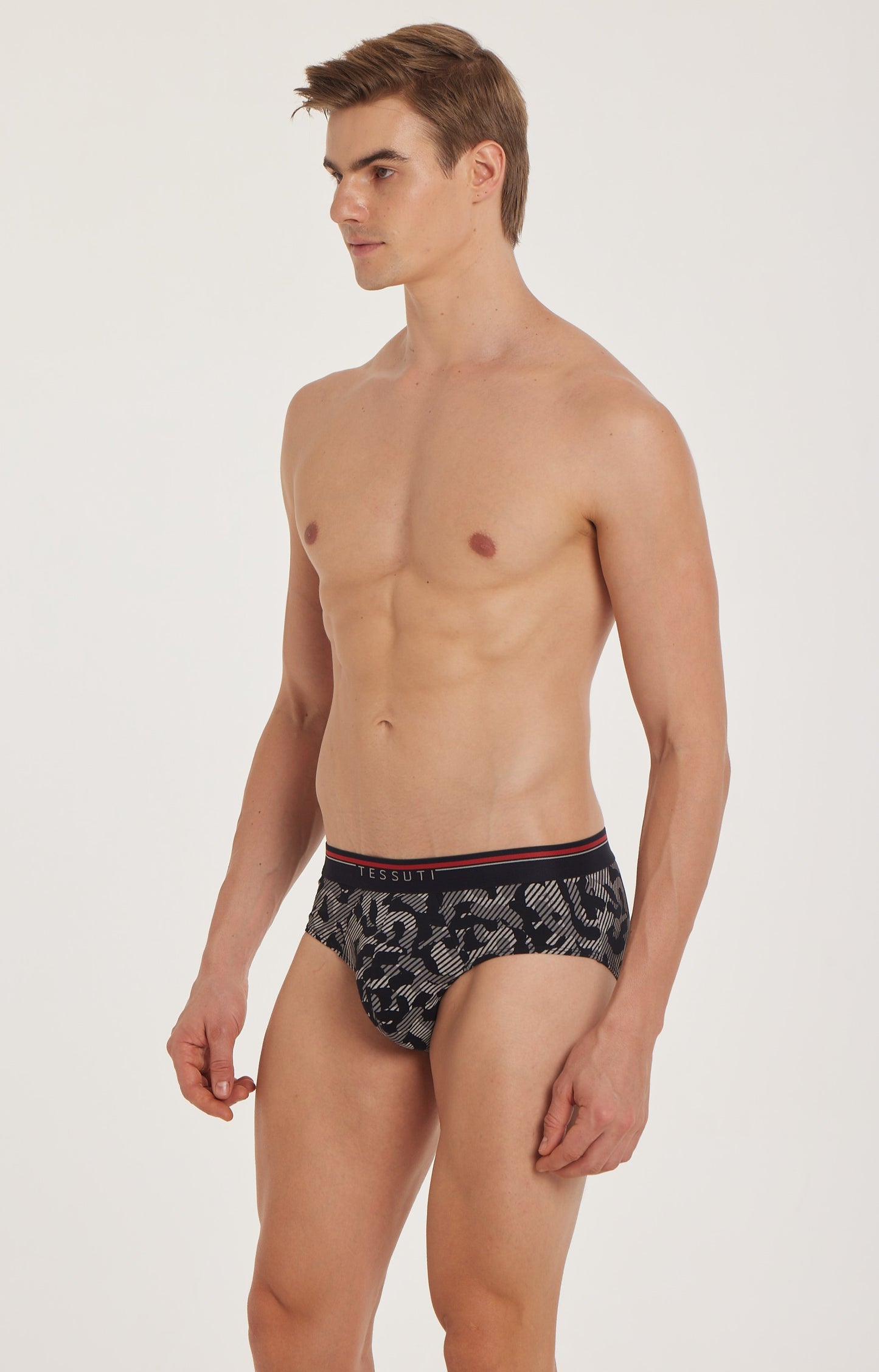 G301 Gold Cotton Brief Printed