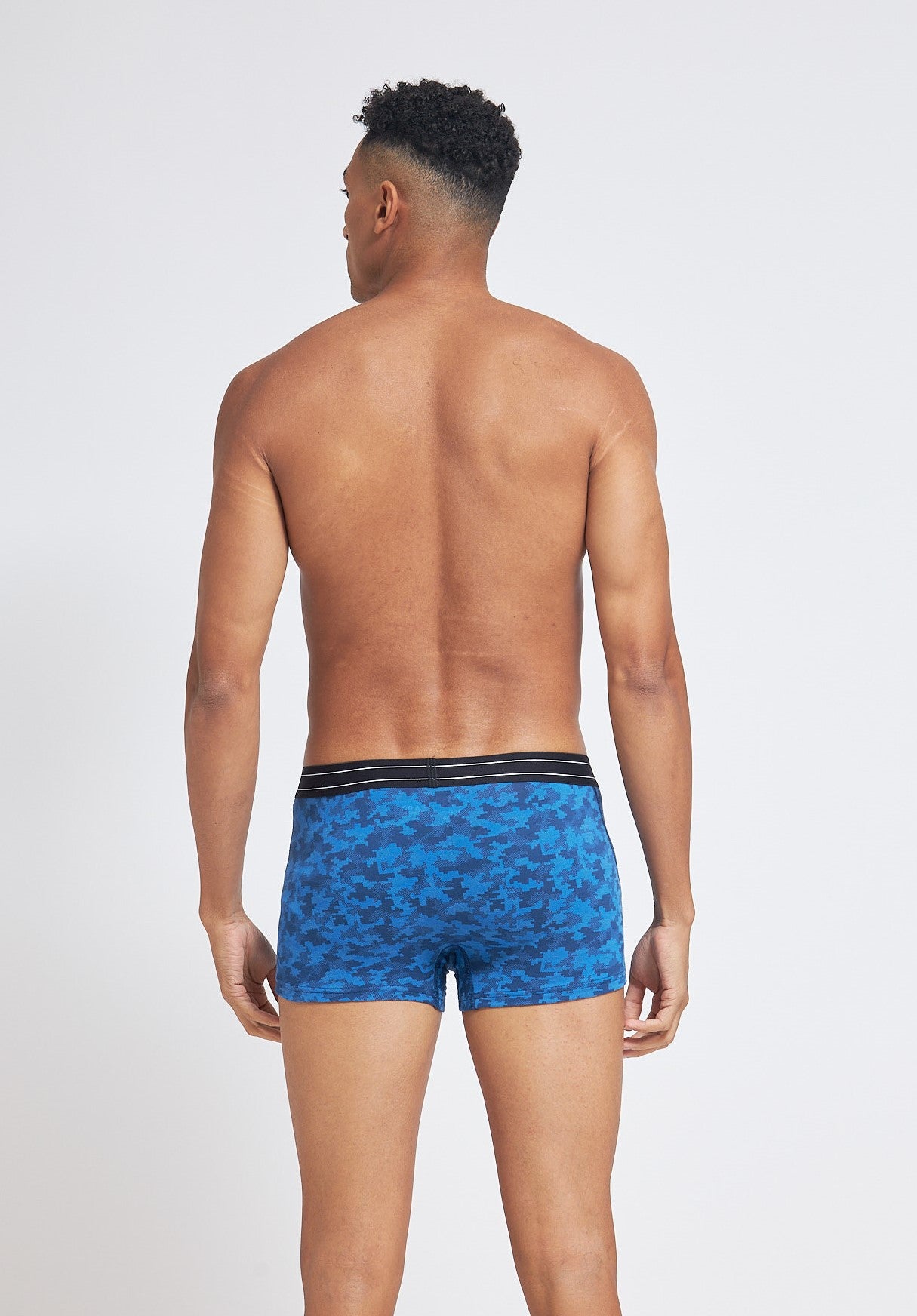 G307 Gold Trunk Printed Lenzing Micromodal Peony Blue