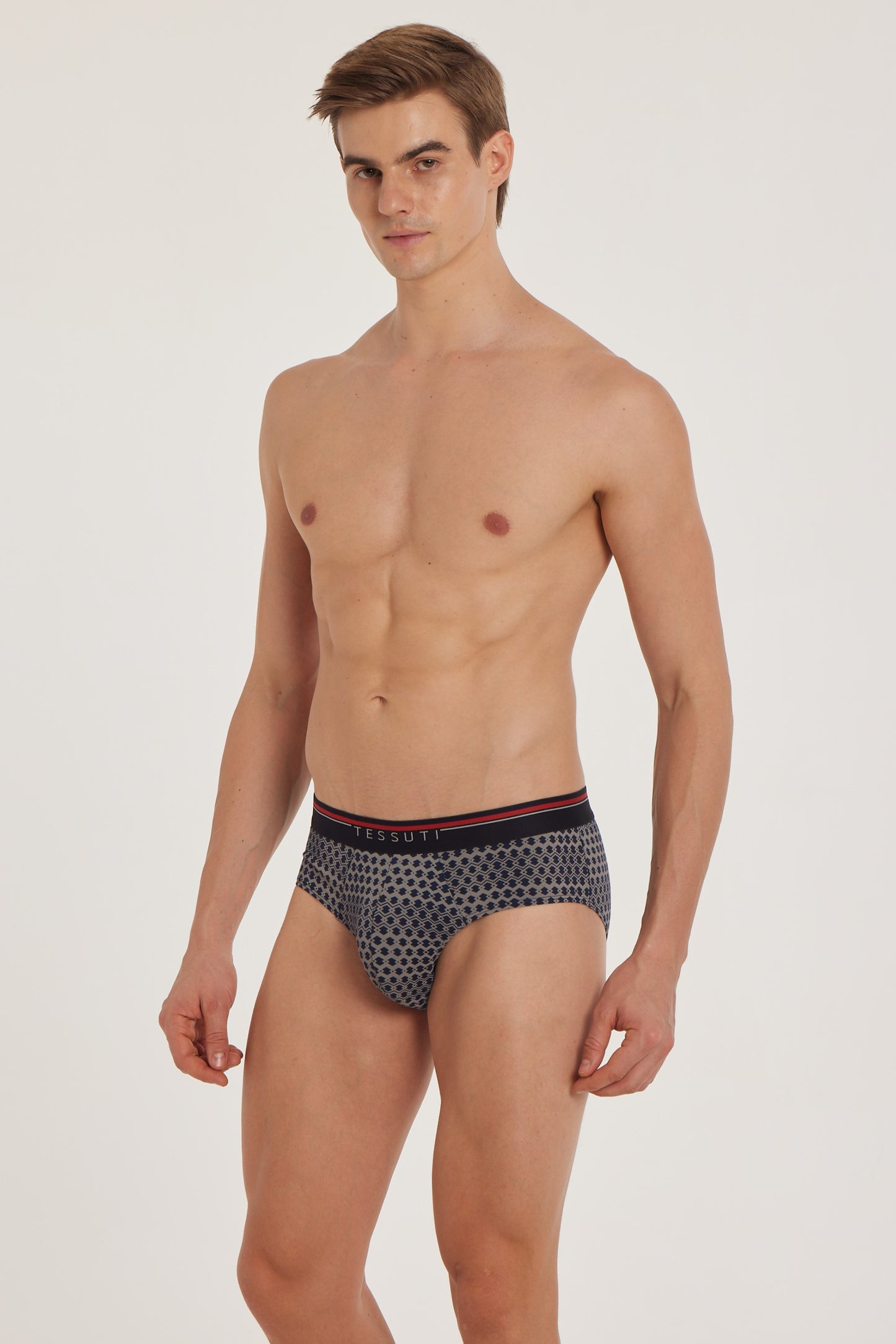 G301 Gold Cotton Brief Printed