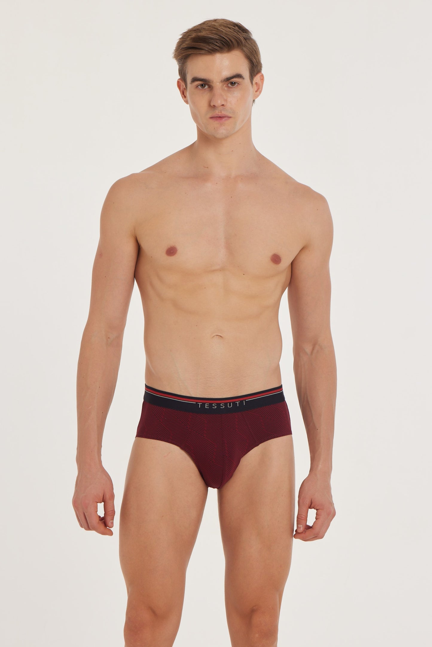 G301 Gold Cotton Brief Printed