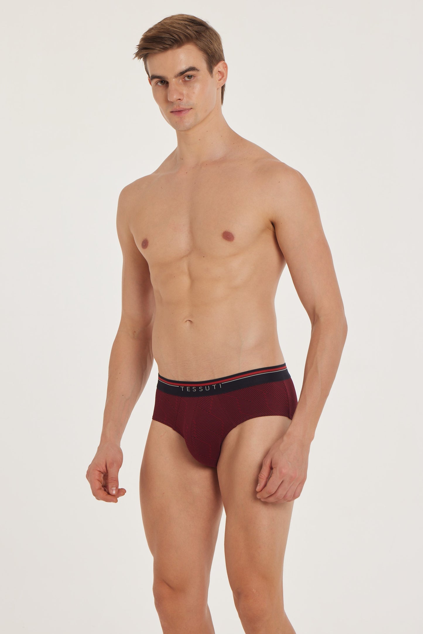 G301 Gold Cotton Brief Printed