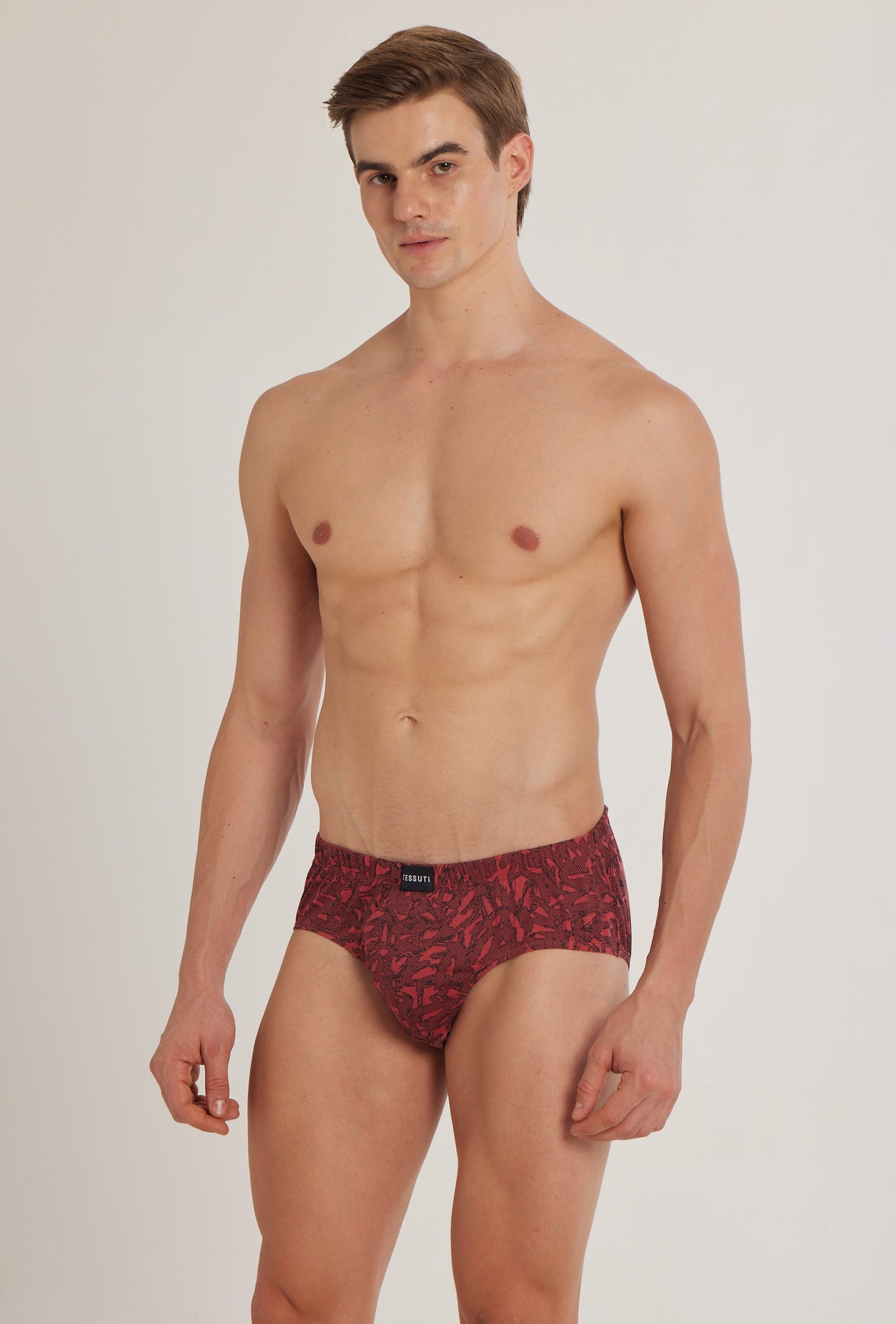 S101 Silver Cotton Brief Printed ( Pack of 2 )