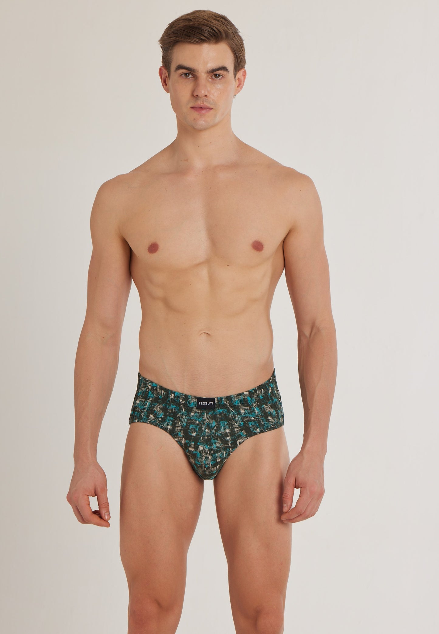 S101 Silver Cotton Brief Printed ( Pack of 2 )