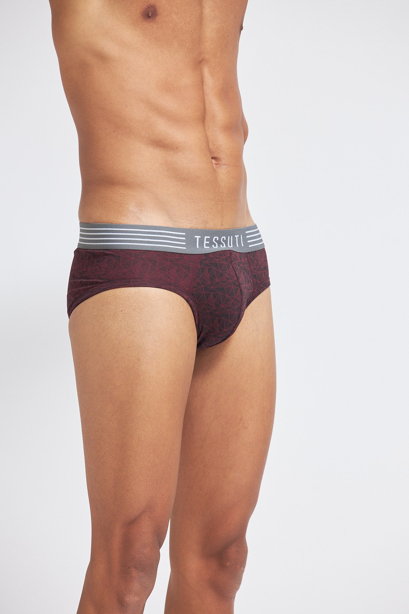 P501 Organic Cotton Brief Printed Maroon