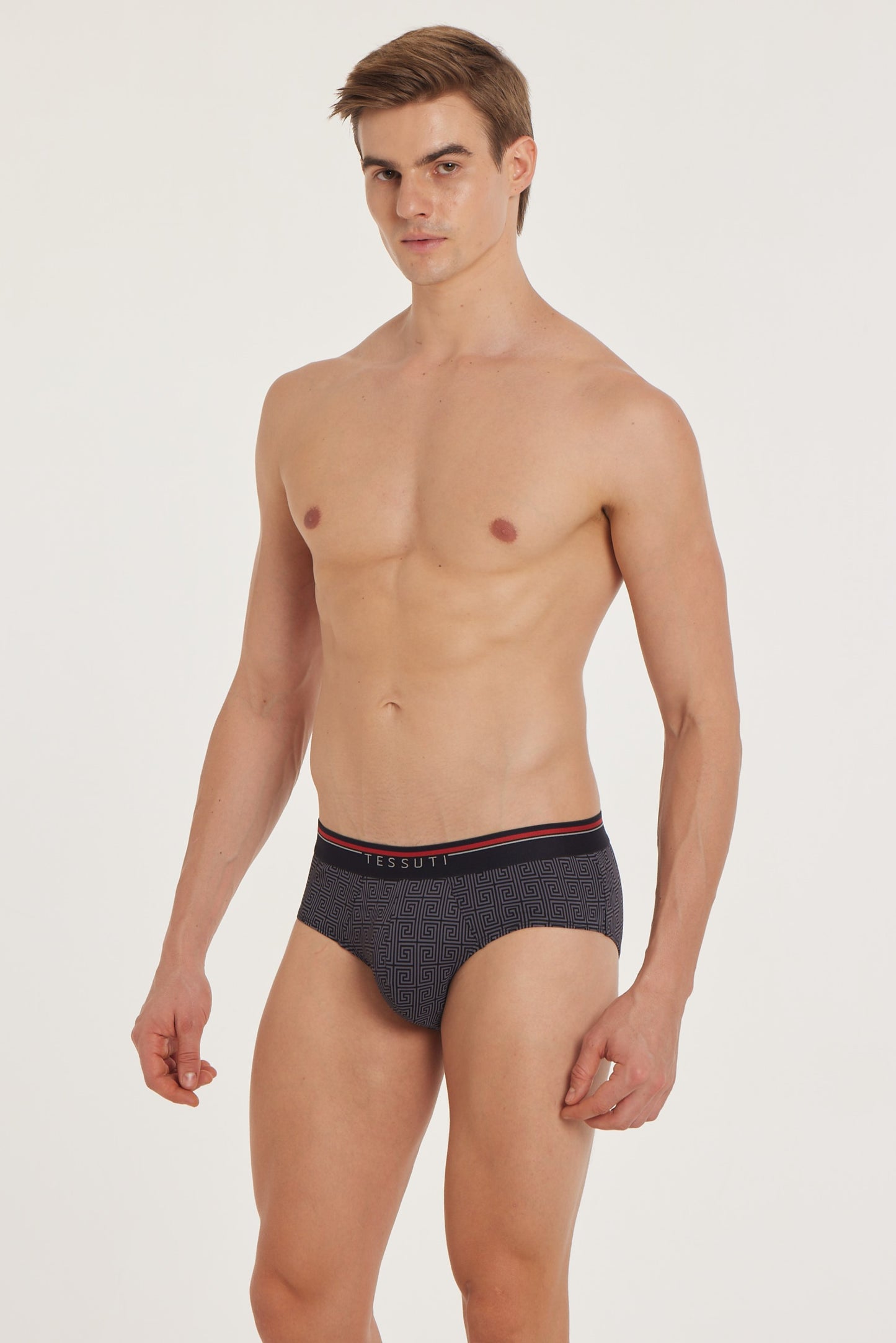 G301 Gold Cotton Brief Printed