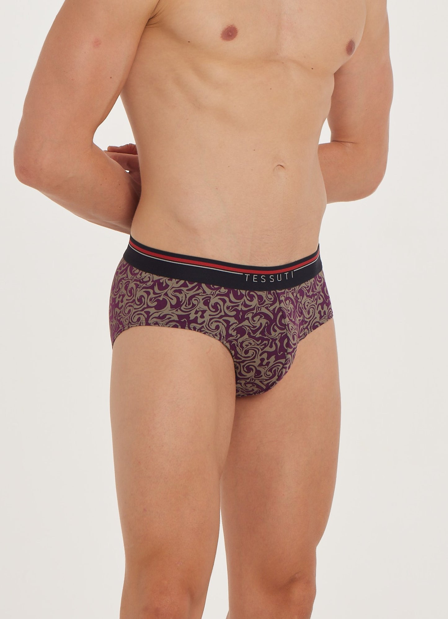 G301 Gold Cotton Brief Printed