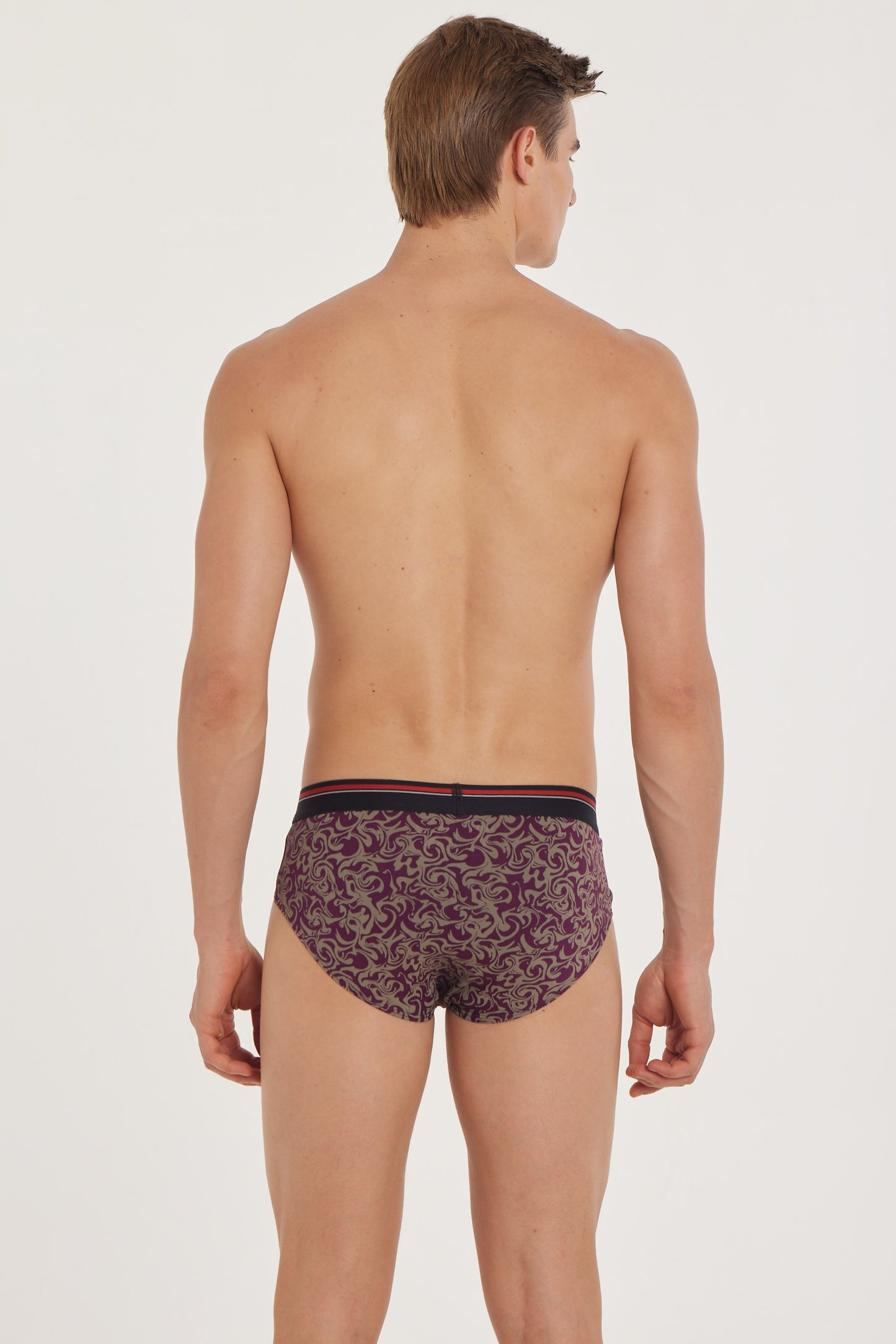 G301 Gold Cotton Brief Printed