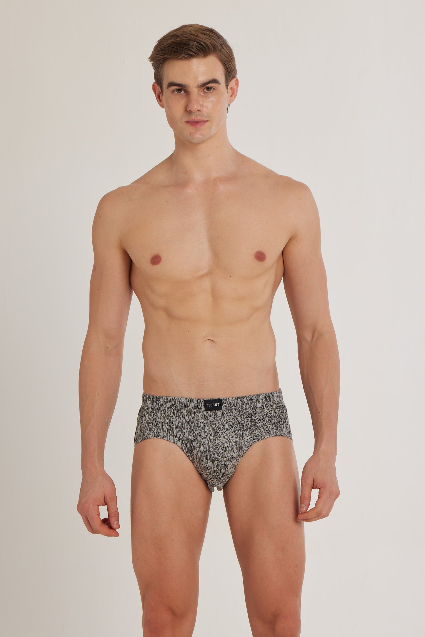 S101 Silver Cotton Brief Printed ( Pack of 2 )