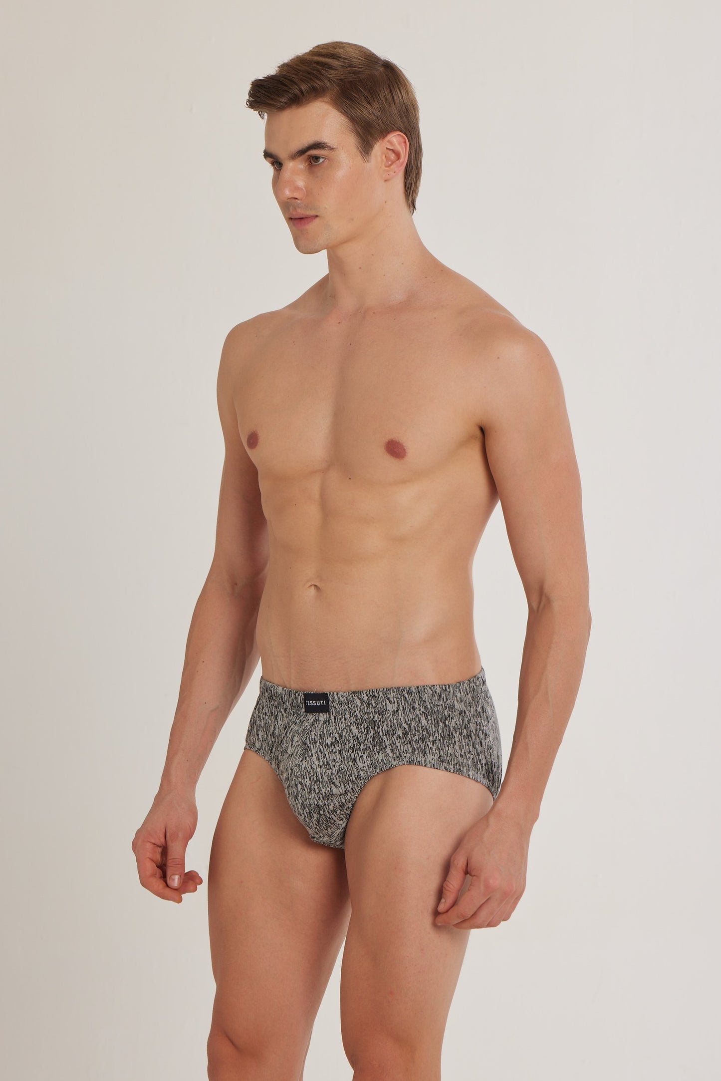 S101 Silver Cotton Brief Printed ( Pack of 2 )
