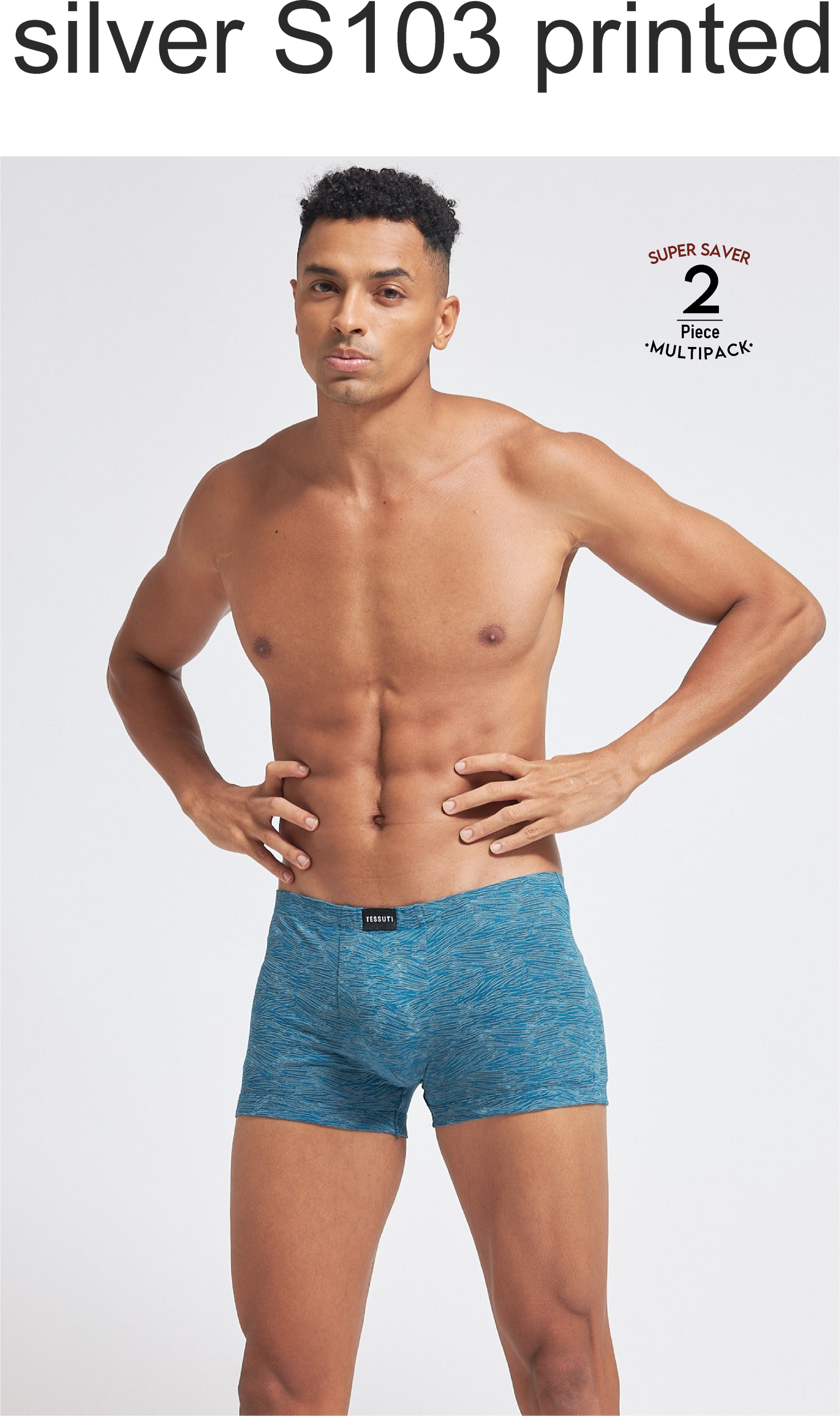 S103 Silver Cotton Trunk Printed ( Pack of 2 )