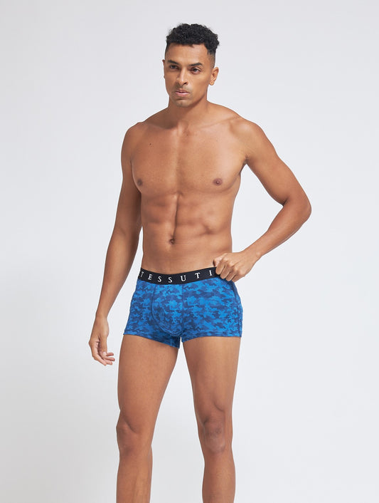 G307 Gold Trunk Printed Lenzing Micromodal Peony Blue