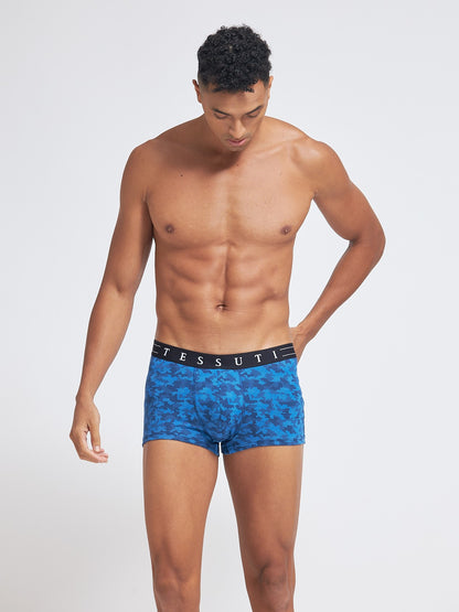 G307 Gold Trunk Printed Lenzing Micromodal Peony Blue