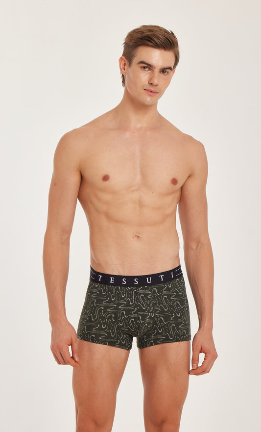 G307 Gold Trunk Printed Lenzing Micromodal Olive Solid