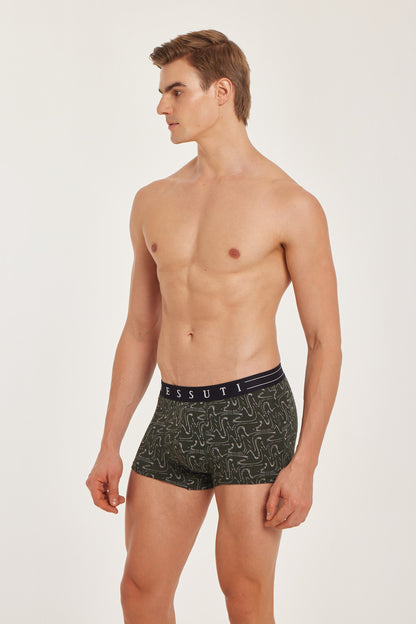 G307 Gold Trunk Printed Lenzing Micromodal Olive Solid