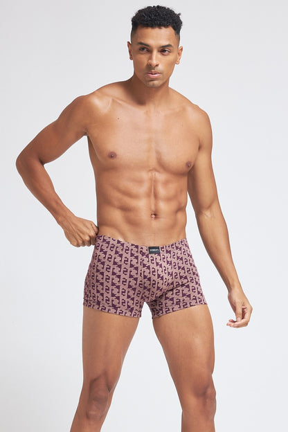 S103 Silver Cotton Trunk Printed Wine ( Pack of 2 )