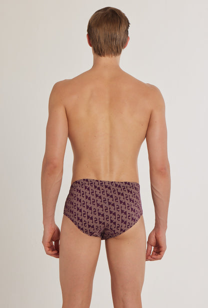 S101 Silver Cotton Brief Printed ( Pack of 2 )