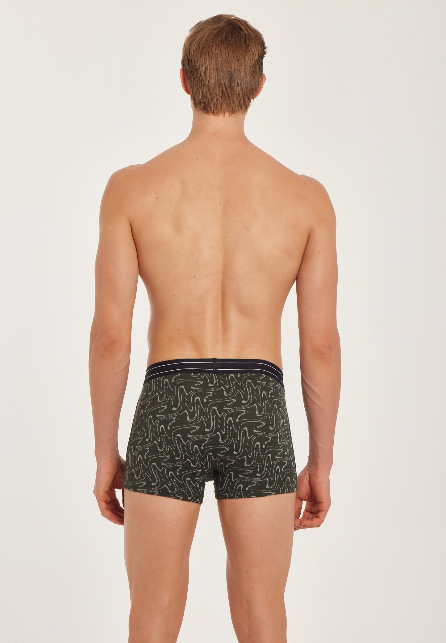 G307 Gold Trunk Printed Lenzing Micromodal Olive Solid