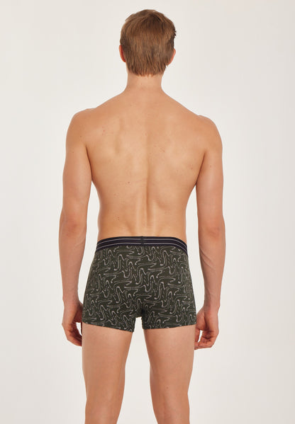 G307 Gold Trunk Printed Lenzing Micromodal Olive Solid