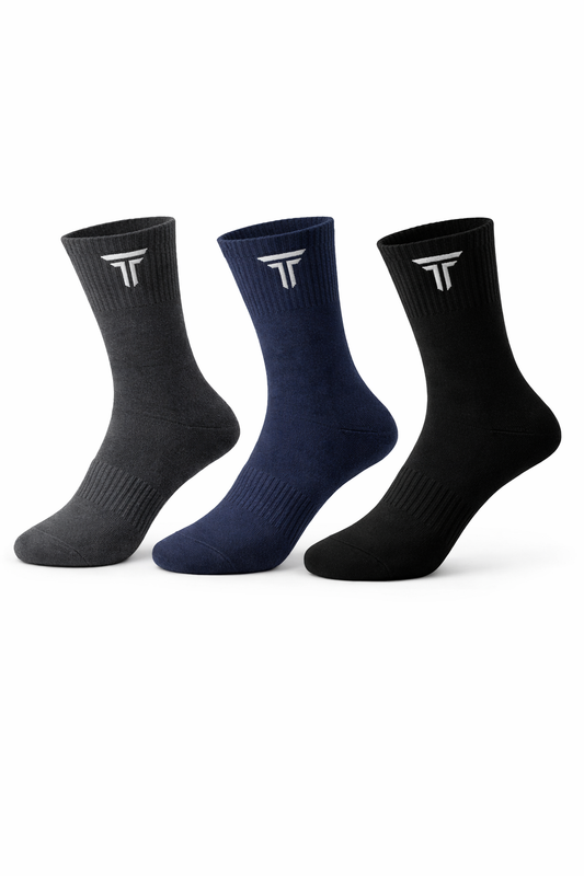 G204- CASUAL SOCKS (PACK OF 3 : Black, Antara Grey & Navy)