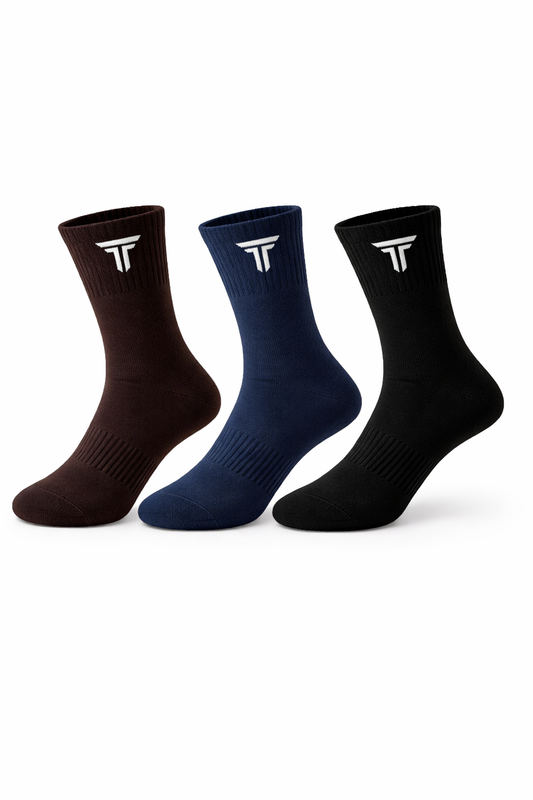 G204- CASUAL SOCKS (PACK OF 3 : Black, Navy & Brown)