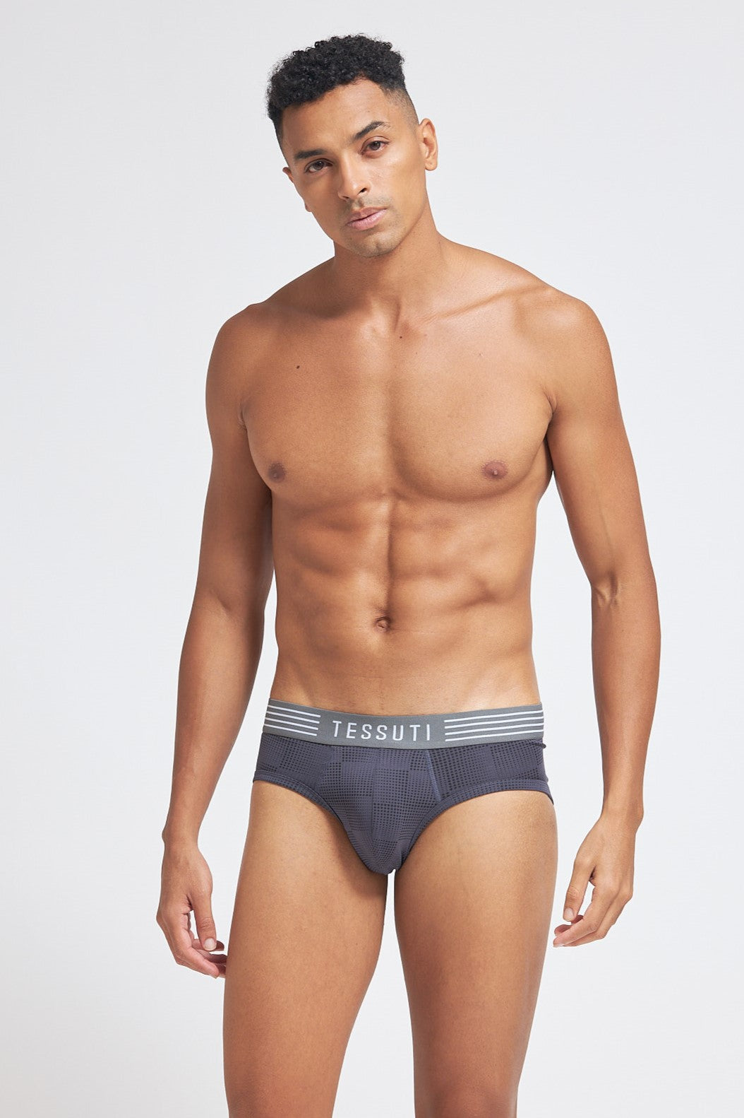 P501 Organic Cotton Brief Printed Dark Grey