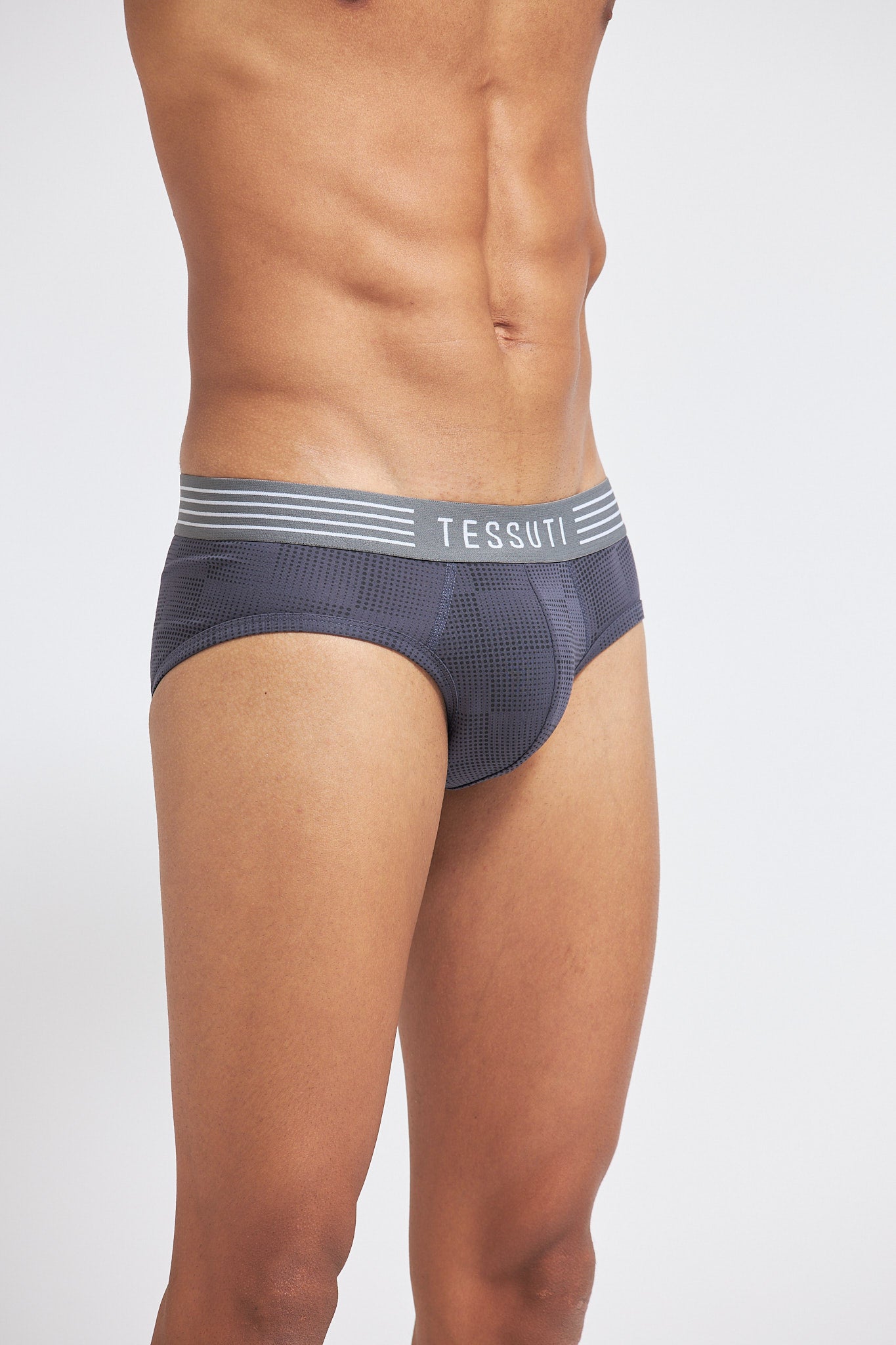 P501 Organic Cotton Brief Printed Dark Grey
