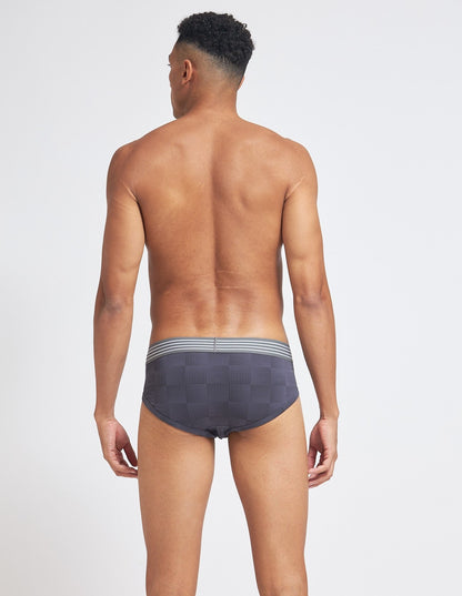 P501 Organic Cotton Brief Printed Dark Grey