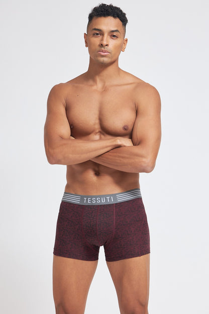 P503 Organic Cotton Trunk Printed OTB Maroon