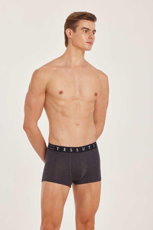 G307 Gold Trunk Printed Lenzing Micromodal Charcoal Dust