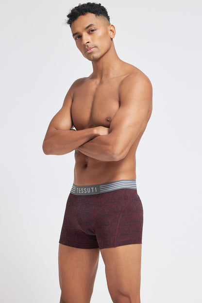P503 Organic Cotton Trunk Printed OTB Maroon