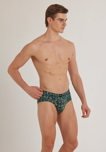 S101 Silver Cotton Brief Printed ( Pack of 2 )