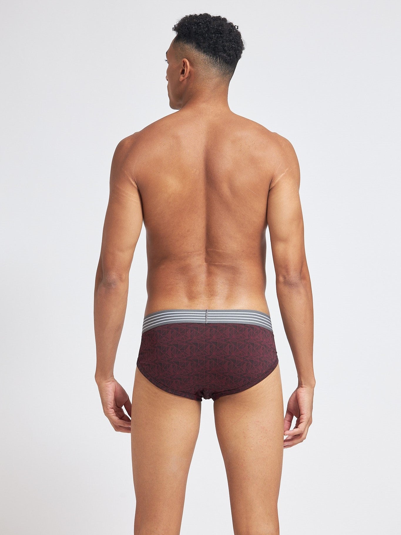 P501 Organic Cotton Brief Printed Maroon