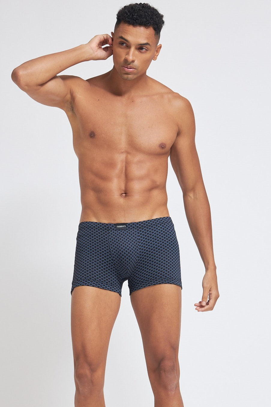 S103 Silver Cotton Trunk Printed Black 1 ( Pack of 2 )