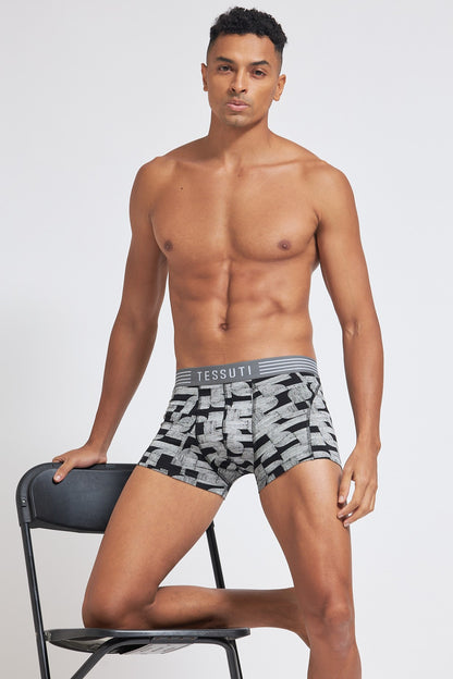 P503 Organic Cotton Trunk Printed OTB BLACK