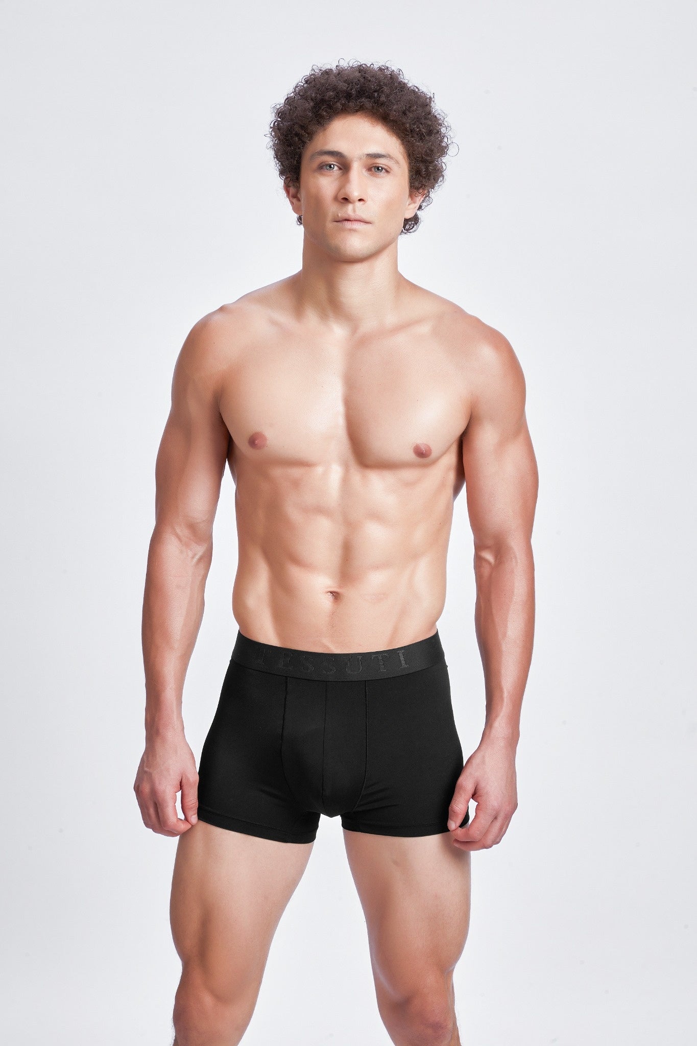 G323-  POLYAMIDE SPORTS TRUNK (Black)