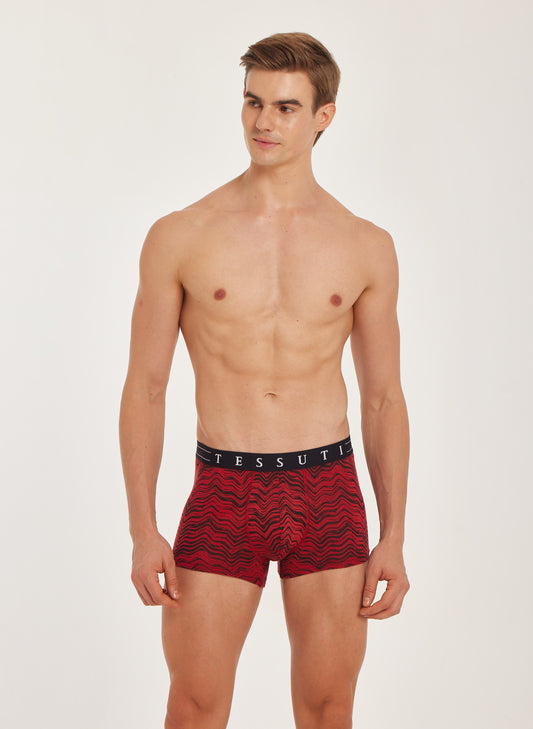 G307 Gold Trunk Printed Lenzing Micromodal Tangy Red