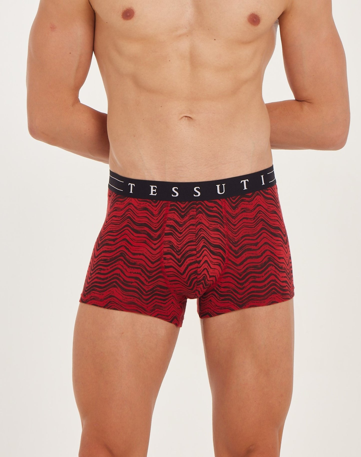 G307 Gold Trunk Printed Lenzing Micromodal Tangy Red