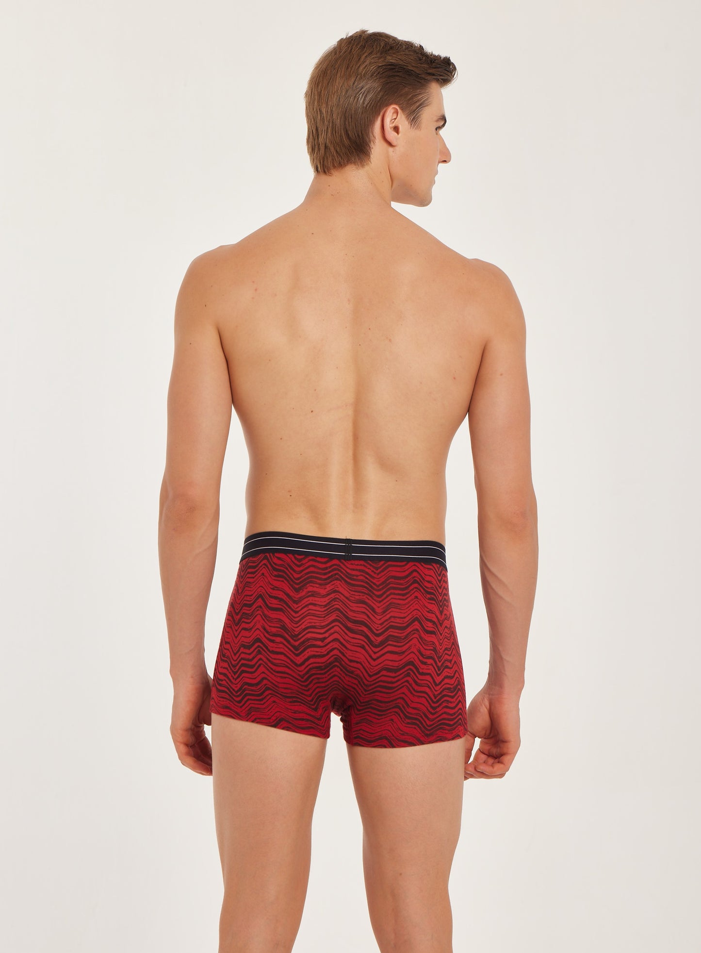 G307 Gold Trunk Printed Lenzing Micromodal Tangy Red