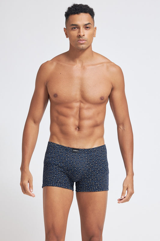 S103 Silver Cotton Trunk Printed Black 2 ( Pack of 2 )