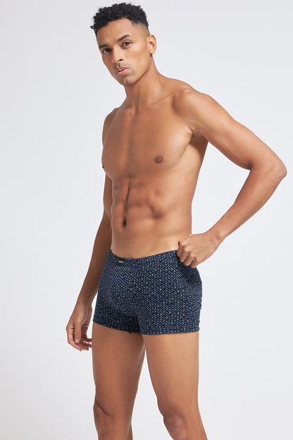 S103 Silver Cotton Trunk Printed Black 2 ( Pack of 2 )