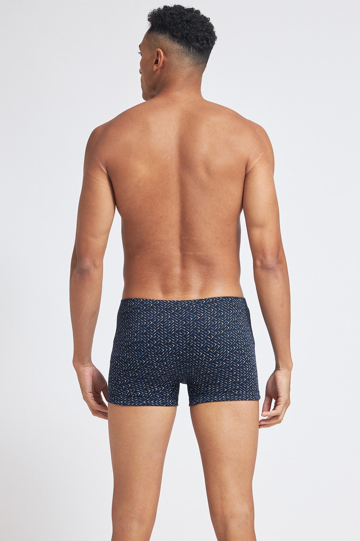 S103 Silver Cotton Trunk Printed Black 2 ( Pack of 2 )