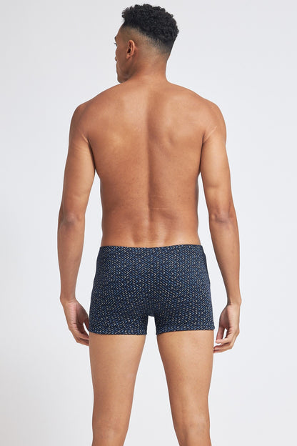 S103 Silver Cotton Trunk Printed Black 2 ( Pack of 2 )