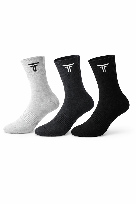 G204- CASUAL SOCKS (PACK OF 3 : Grey, Black & Antara Grey)