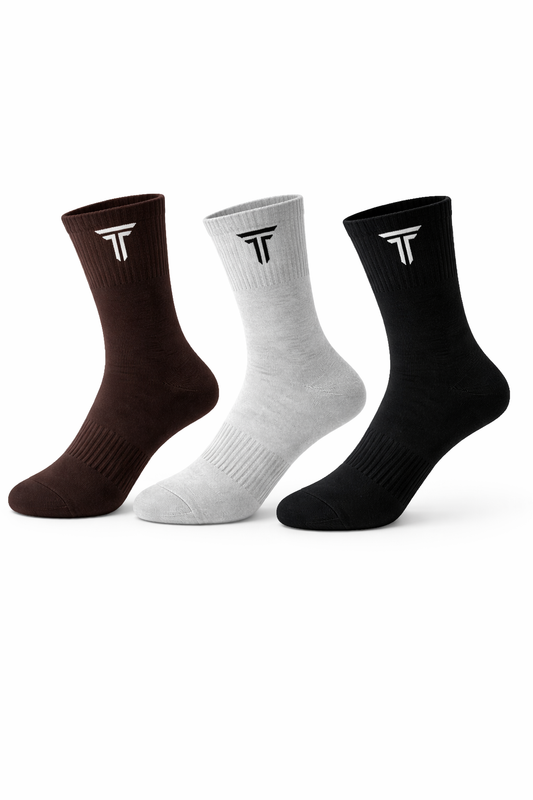 G204- CASUAL SOCKS (PACK OF 3 : Black, Grey and Brown)