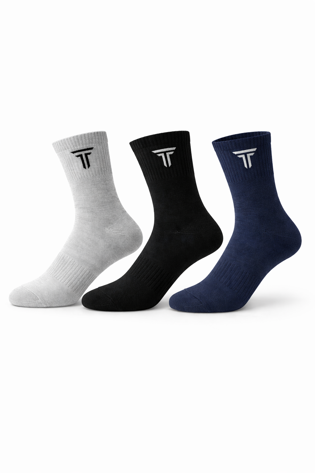 G204- CASUAL SOCKS (PACK OF 3: Black, Grey & Navy)