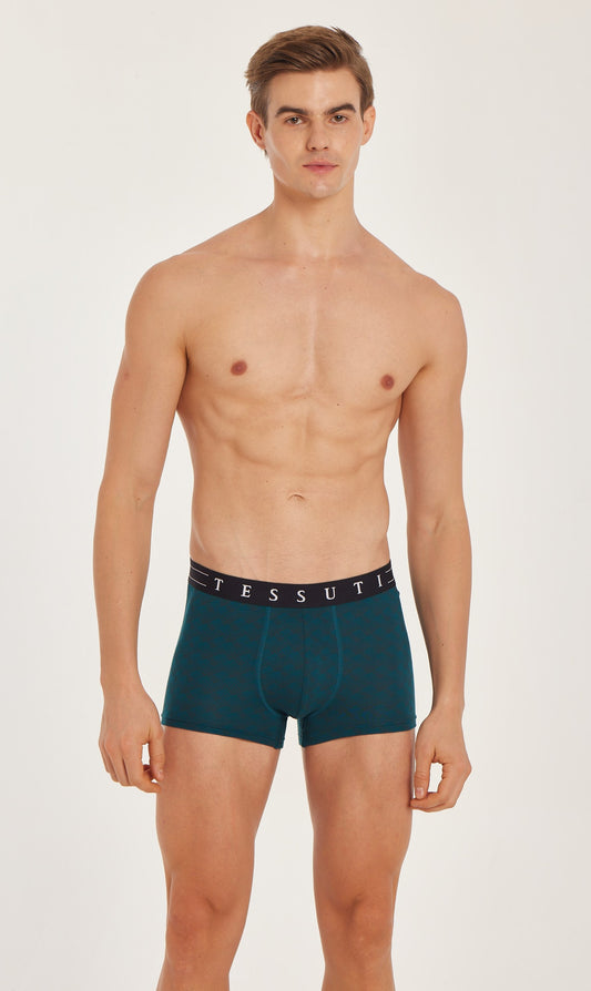 G307 Gold Trunk Printed Lenzing Micromodal Legion Blue