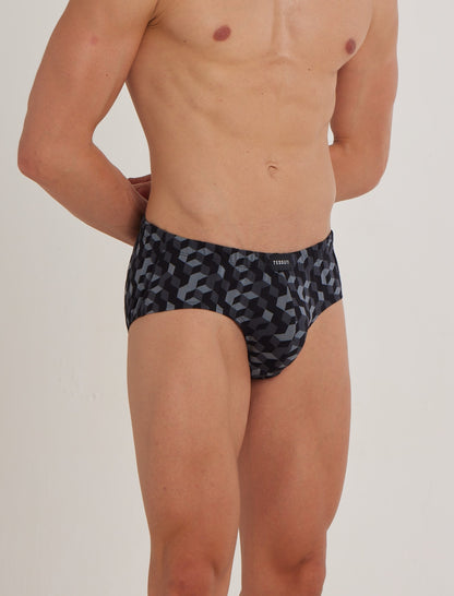 S101 Silver Cotton Brief Printed ( Pack of 2 )