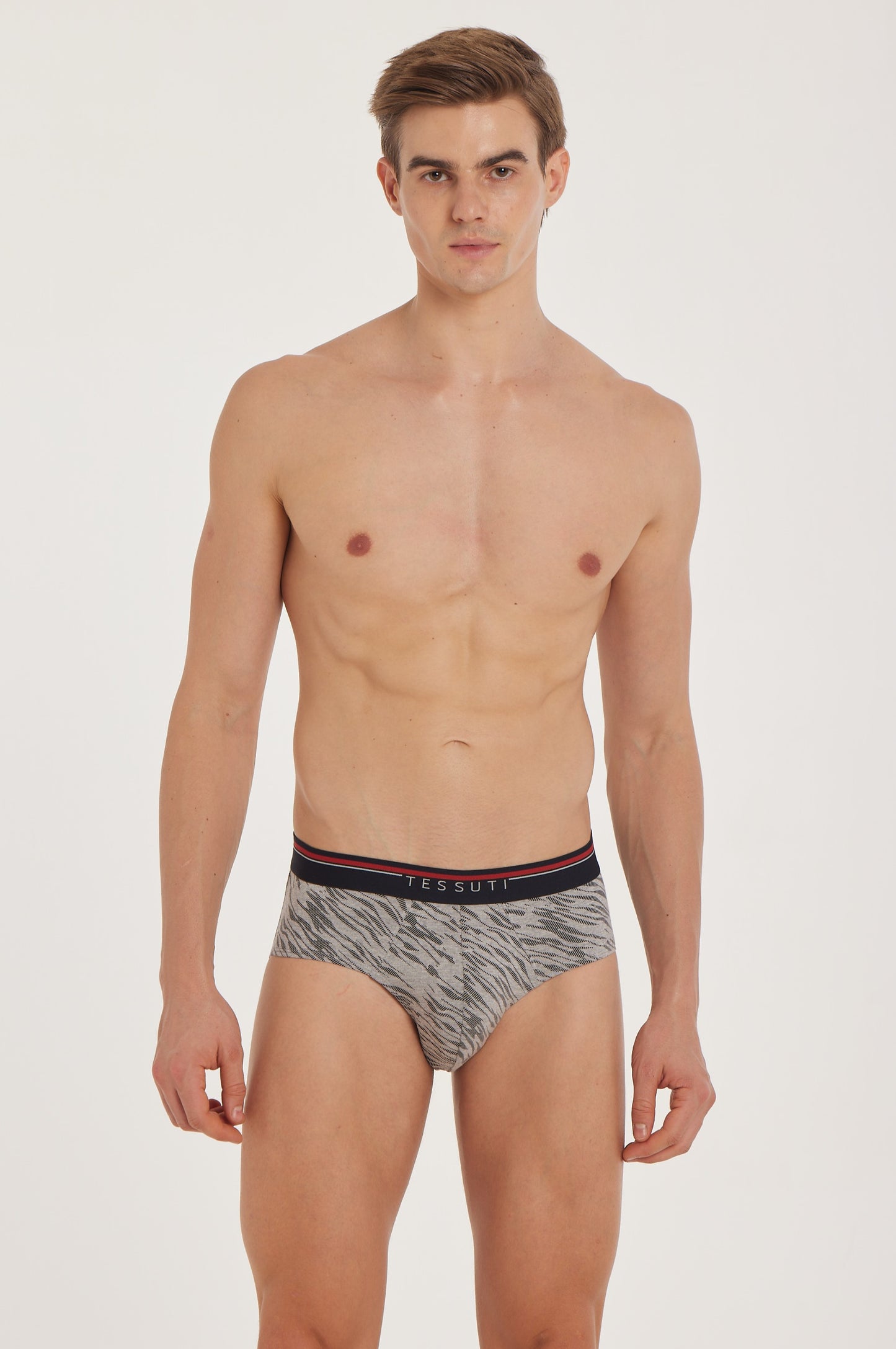 G301 Gold Cotton Brief Printed