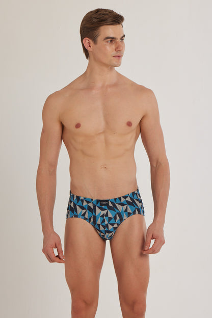 S101 Silver Cotton Brief Printed ( Pack of 2 )