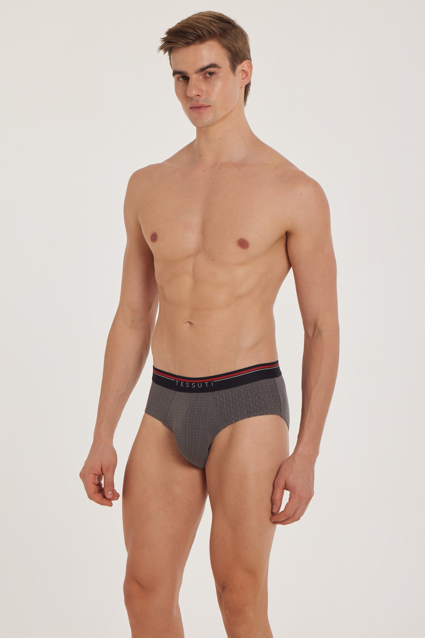 G301 Gold Cotton Brief Printed